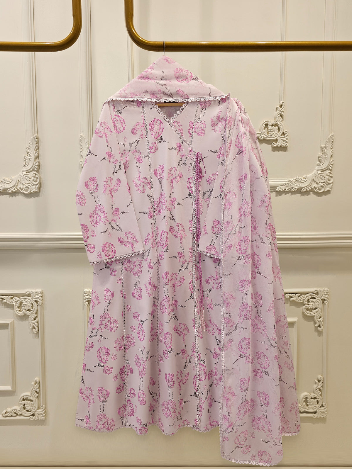 3 Piece - Digital Printed Cambric Suit S113073