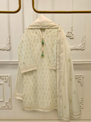 3 Piece - Hand Block Printed Kora Cotton Suit  S113075