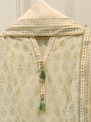 3 Piece - Hand Block Printed Kora Cotton Suit  S113075