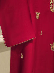 Pure Embroidered Sheesha Silk Shirt S113057