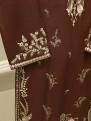 3 Piece - Pure Embroidered Cotton Net Suit S113077