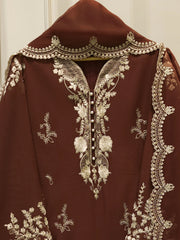 3 Piece - Pure Embroidered Cotton Net Suit S113077