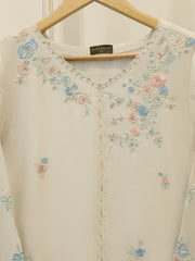 Pure Embroidered Sheesha Silk Shirt S113076