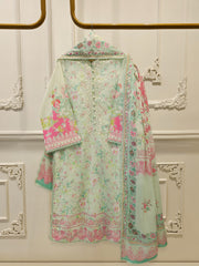 3 Piece - Digital Printed Embroidered  Cambric Suit S113067