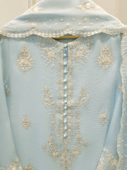 3 Piece - Pure Embroidered Cotton Net Suit S113172