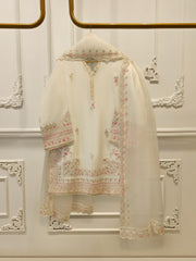 3 Piece- Pure Sheesha Silk Embroidered Suit S113238