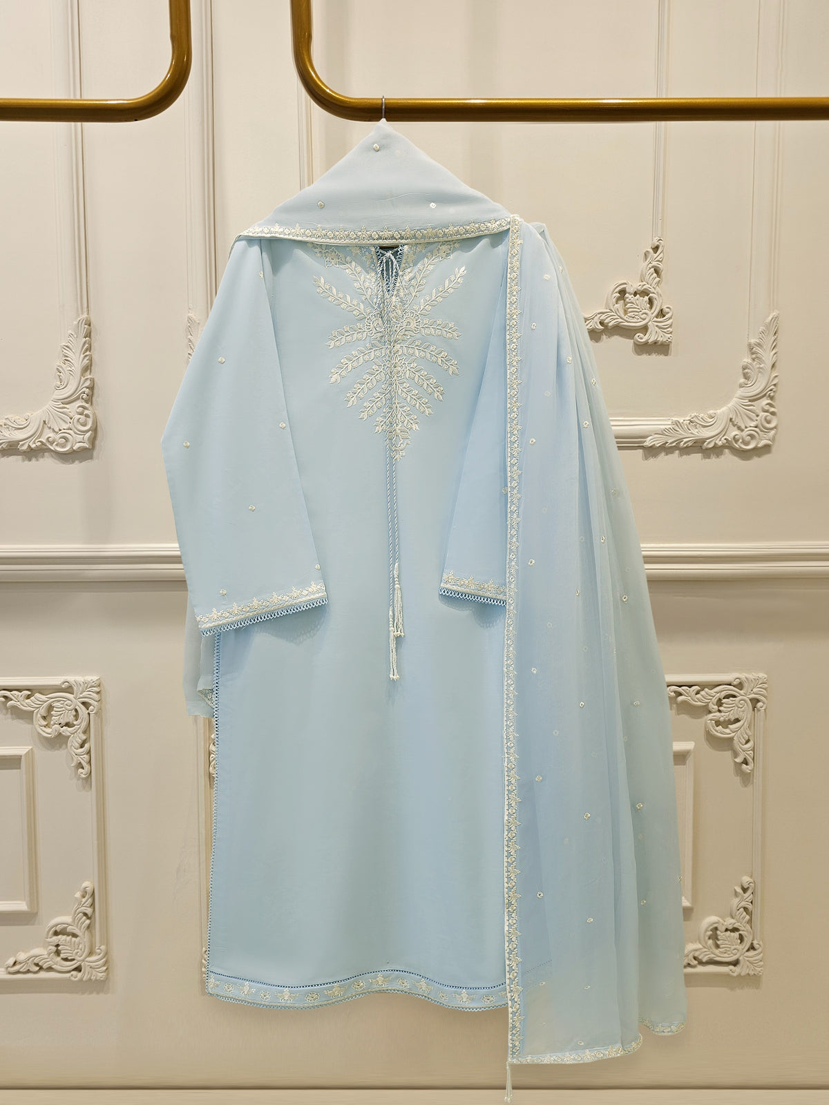 3 Piece - Embroidered Cambric Suit S113234