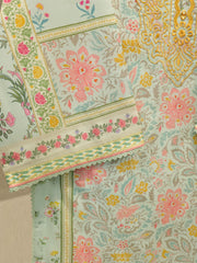 Digital Printed Embroidered Cambric Shirt S112869