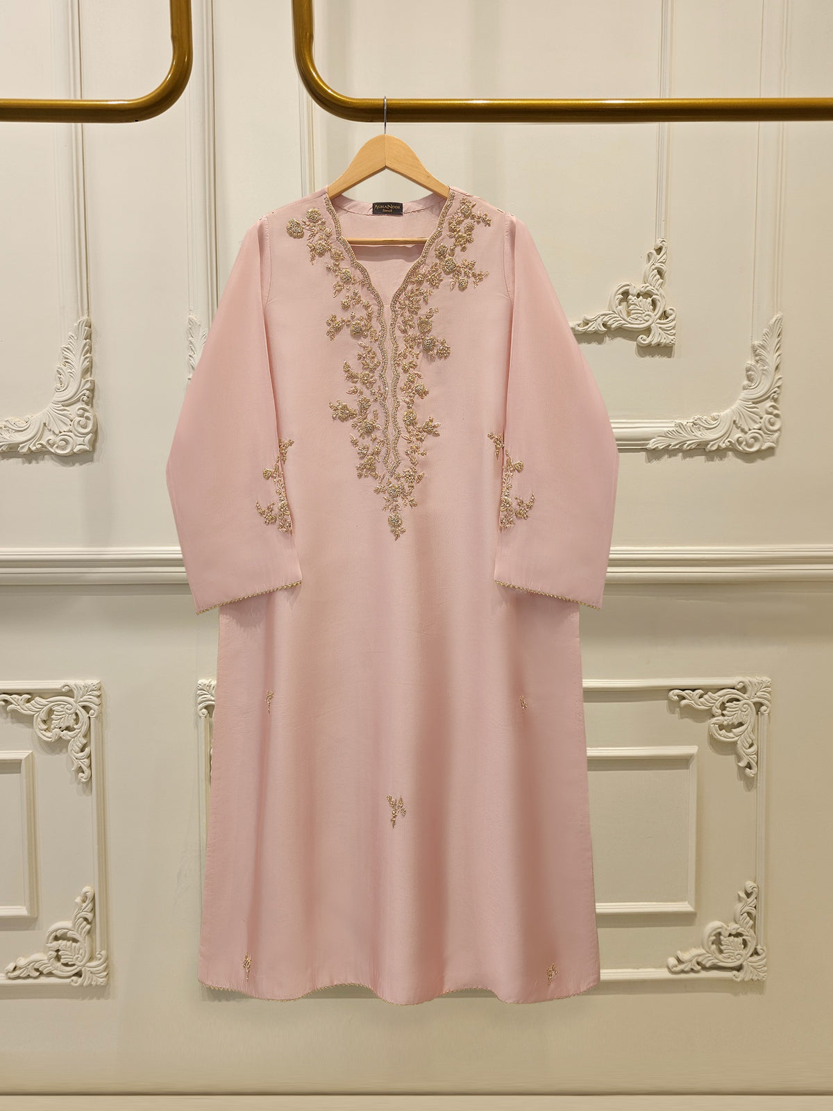 Pure Embroidered Sheesha Silk Shirt S113886