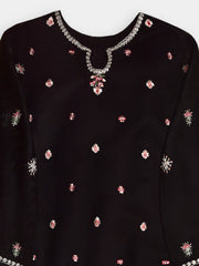 (Kids) 2 Piece - Embroidered Cotton Net Suit KD095