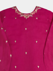 (Kids) 2 Piece - Embroidered Cotton Net Suit KD098