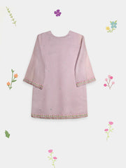 (Kids) 2 Piece - Embroidered Cotton Net Suit KD096