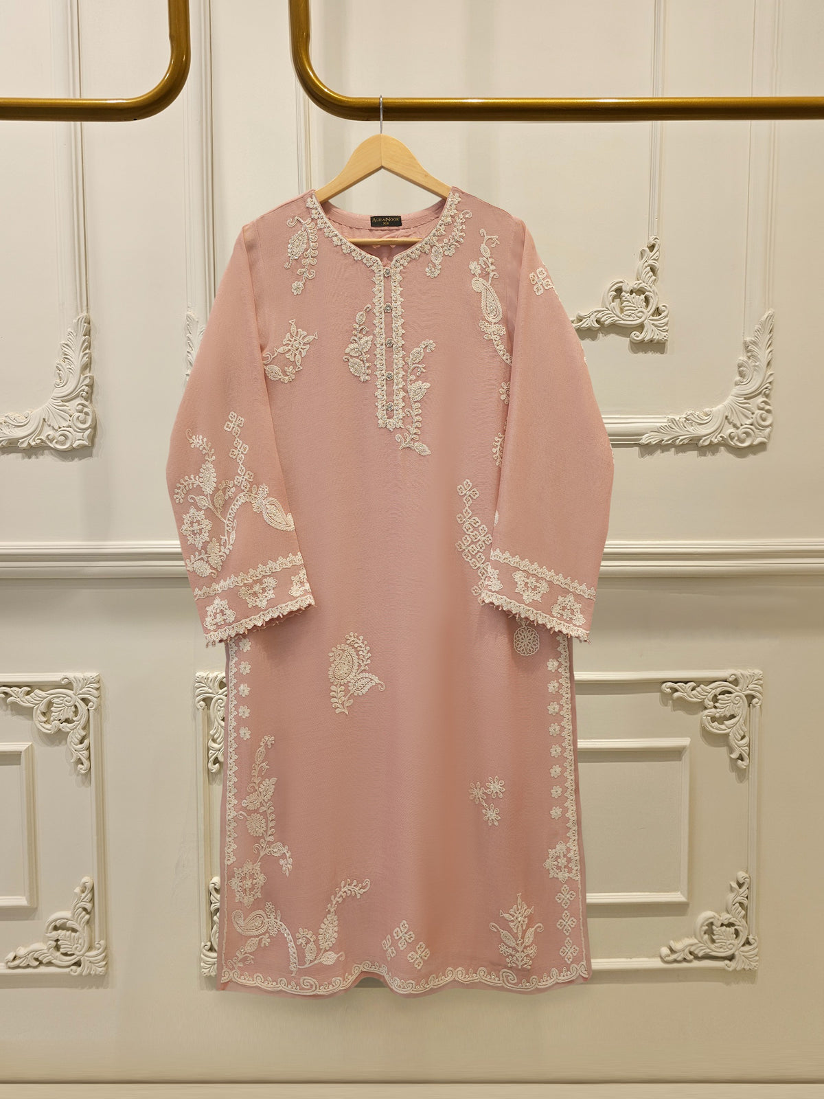 2 Piece - Pure Embroidered Cotton Net Suit S114153