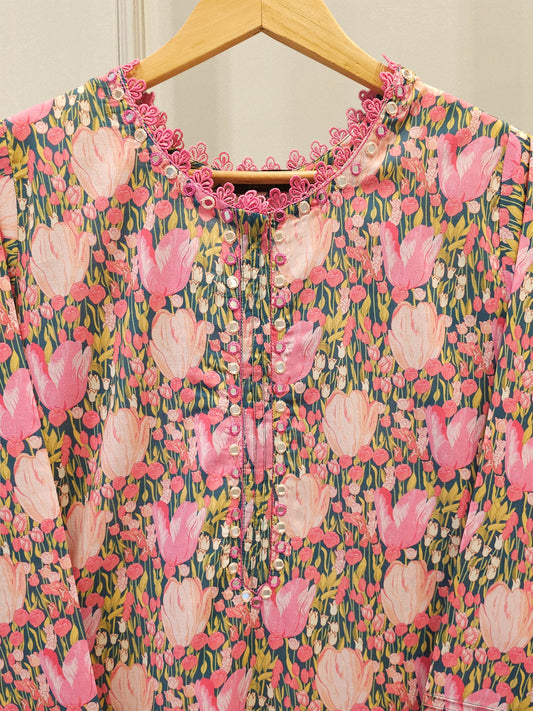 Digital Printed  Cambric Shirt S114152