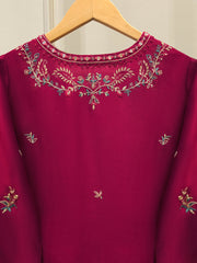 Pure Embroidered Sheesha Silk Shirt S114159