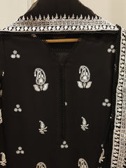 3 Piece - Pure Embroidered Cotton Net Suit S114179