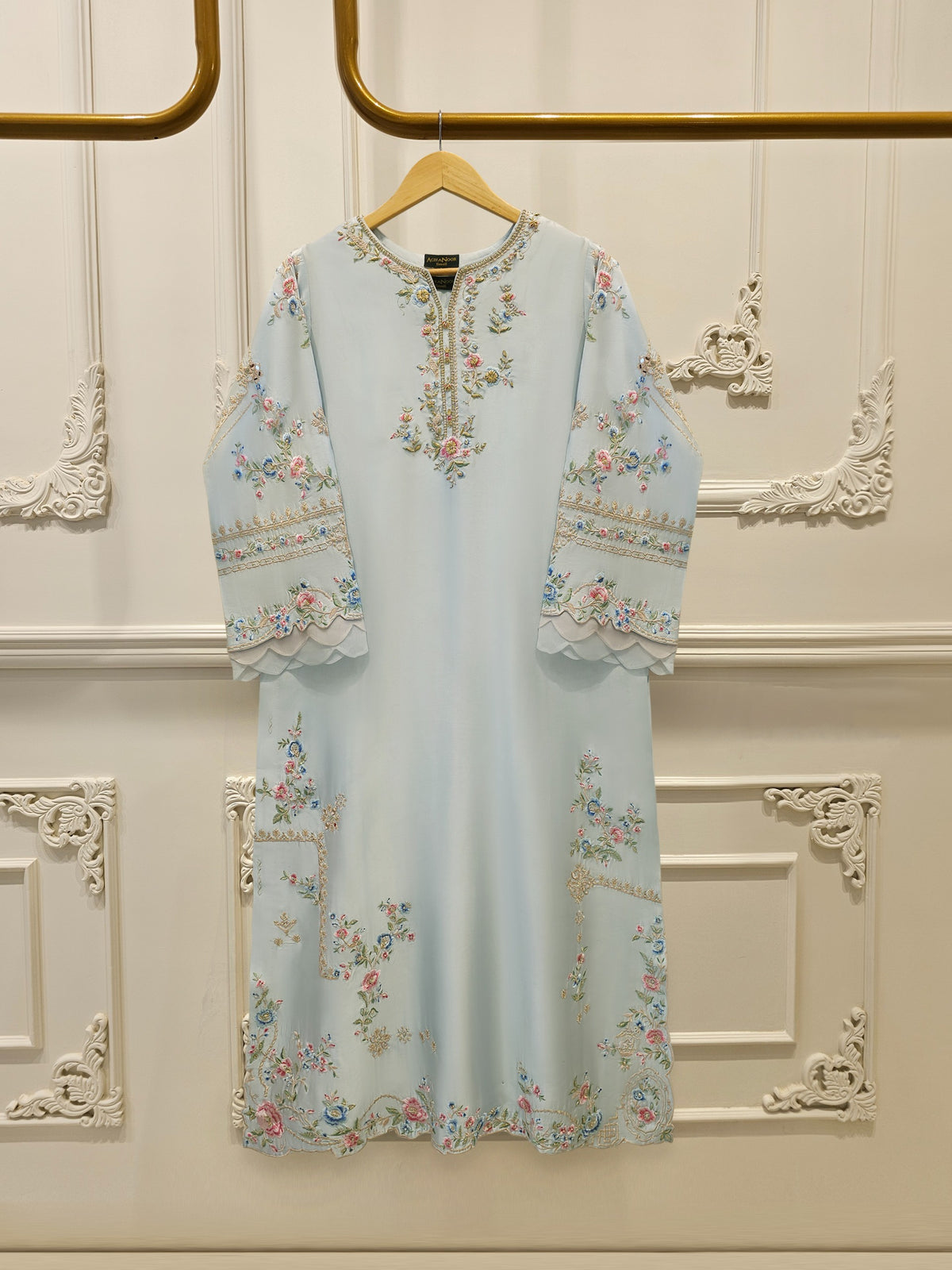 2 Piece- Pure Sheesha Silk Embroidered Suit S114238