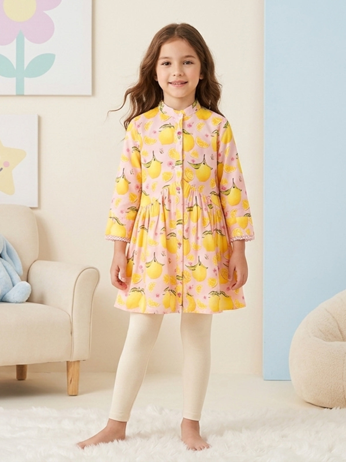(Kids) Printed Cambric Frock KD-0036