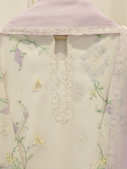 3 Piece - Embroidered Kora  Cotton Suit WS00308