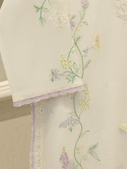 3 Piece - Embroidered Kora  Cotton Suit WS00308