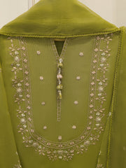 3 Piece - Pure Embroidered Cotton Net Suit S114578