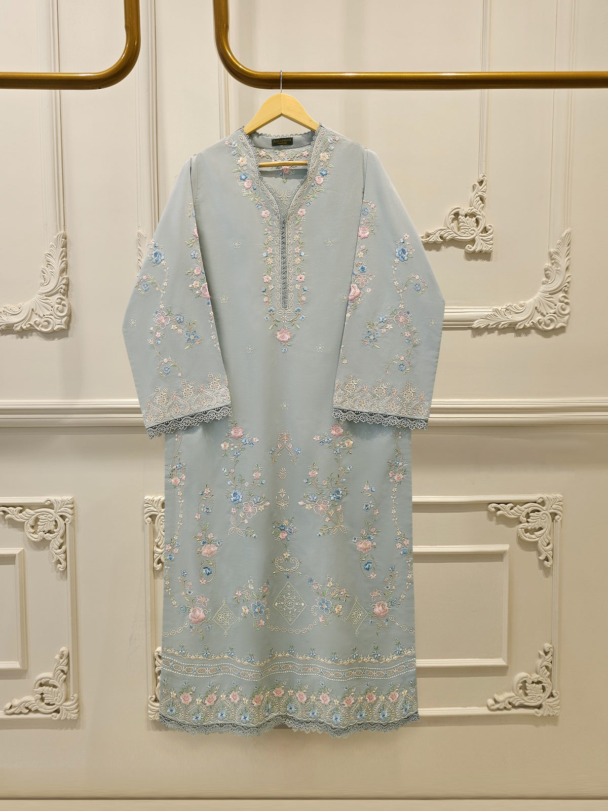 2 Piece - Embroidered Cambric Suit S114088