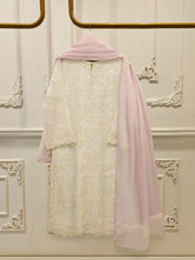 3 Piece - Pure Embroidered Cotton Net Suit S114627