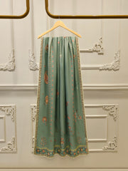 3 Piece- Pure Printed Raw Silk Embroidered Suit S114710