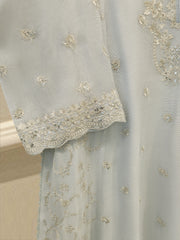 3 Piece - Pure Embroidered Cotton Net Suit S114735