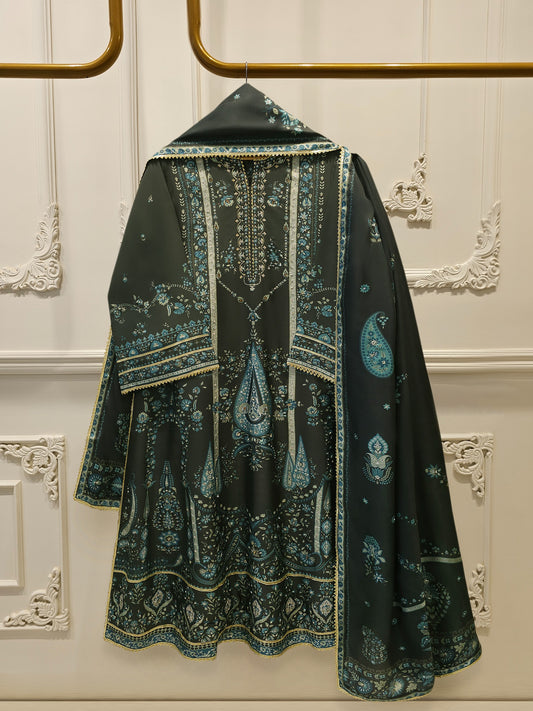 3-Piece Pure Embroidered Silk Suit – Luxury Elegant Women's Formal Wear S114736