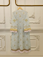 2-Piece Embroidered Digital Printed Cambric Suit S114761