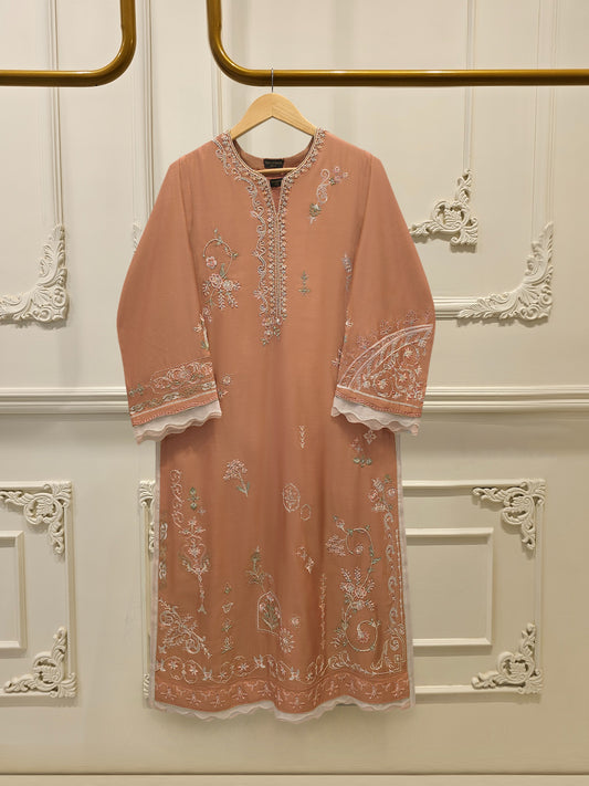 2 Piece - Pure Khaddi Silk Embroidered  Suit S114886