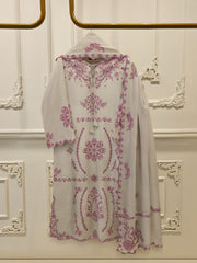 3 Piece - Pure Khaddi Silk Embroidered  Suit S114914