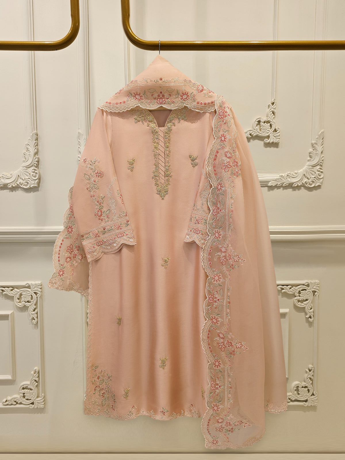 3 Piece- Pure Shisha Silk Embroidered Suit S114921