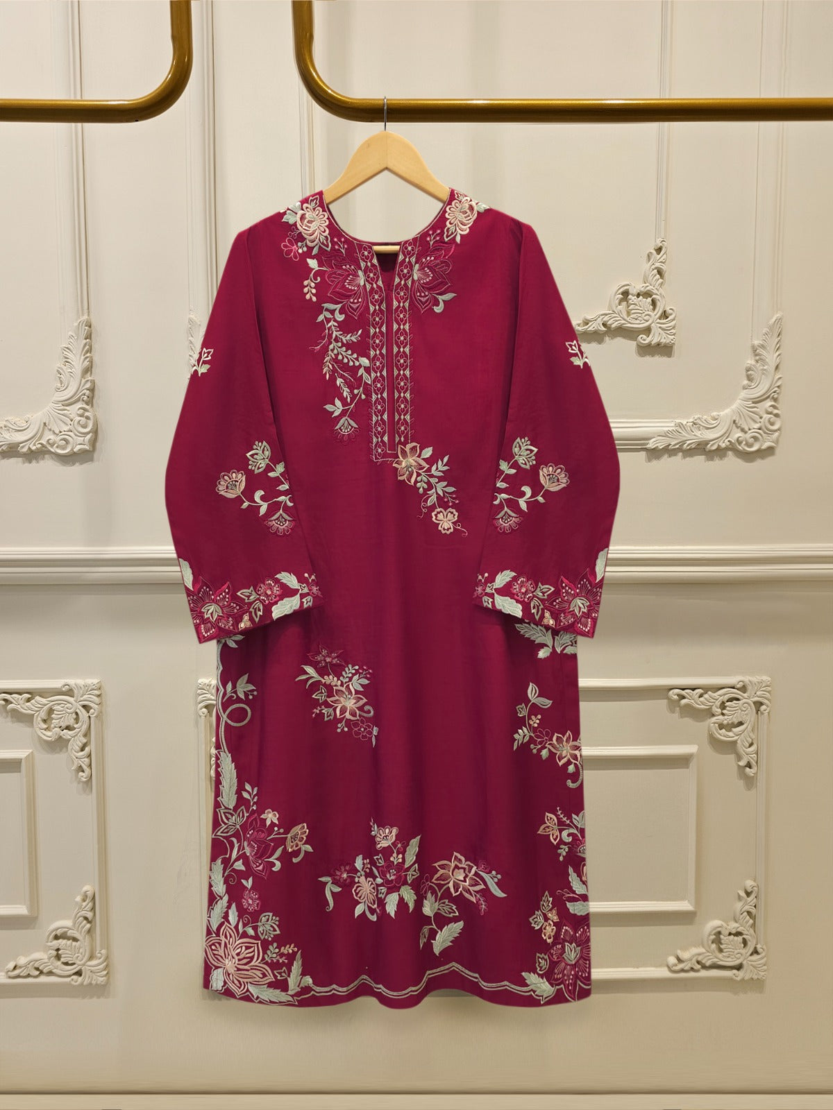Pure Khaddi Silk Embroidered  Shirt S113205