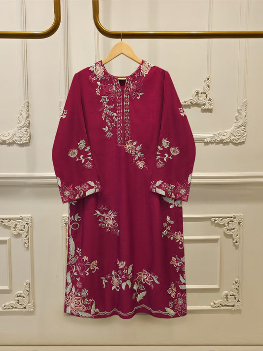 Pure Khaddi Silk Embroidered  Shirt S113205