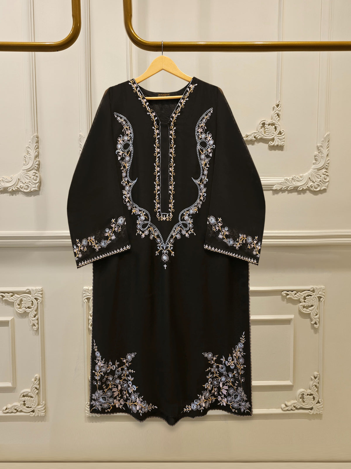 Pure Embroidered Cotton Net Shirt S114989
