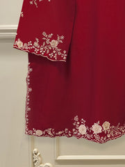 Pure Khadi Silk Embroidered Shirt S113435