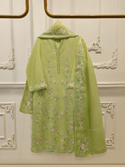 3 Piece - Pure Khaddi Silk Embroidered  Suit S115092