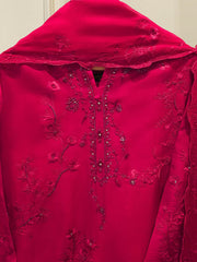 3 Piece- Pure  Shisha Silk Embroidered Suit S115108