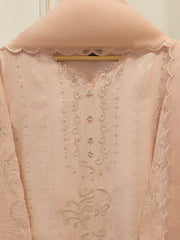 3 Piece- Pure  Shisha Silk Embroidered Suit S115122
