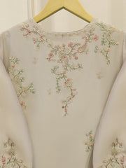 3 Piece- Pure  Shisha Silk Embroidered Suit S115118