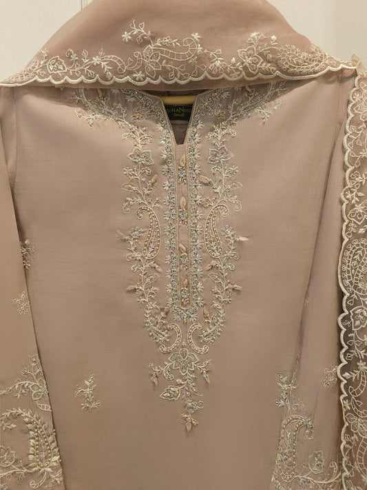 3 Piece - Pure Khaddi Silk Embroidered  Suit S115129