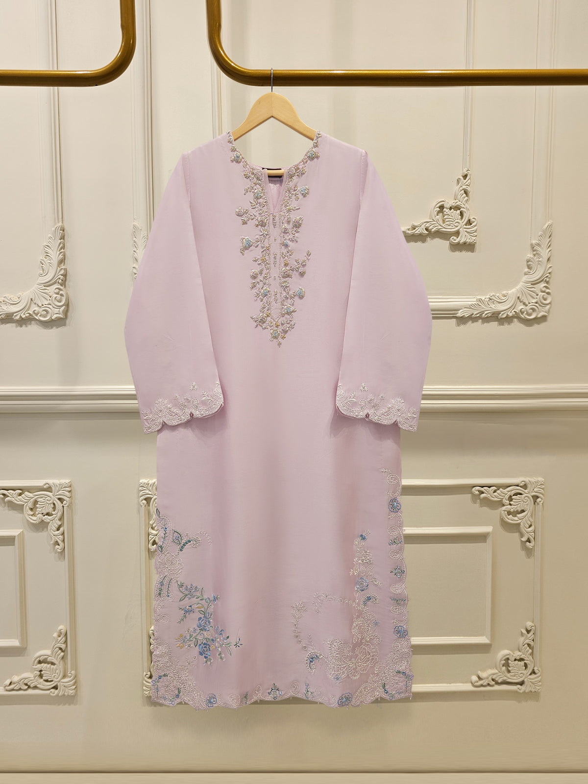 2 Piece- Pure Sheesha Silk Embroidered Suit S115130