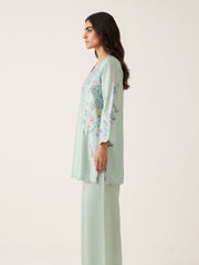 2 Piece - Embroidered Shesha Silk suit WS00389