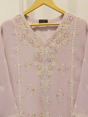 2 Piece - Pure Embroidered Cotton Net Suit S114776