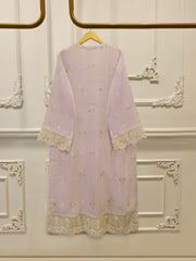 2 Piece - Pure Embroidered Cotton Net Suit S114776
