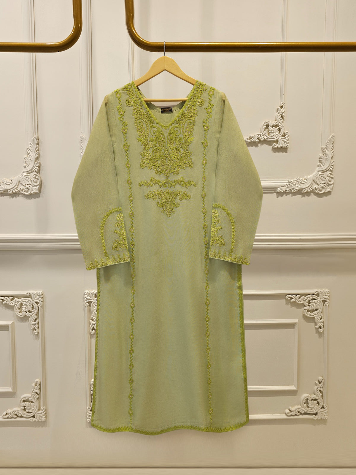 Pure Embroidered Cotton Net Shirt-S113949