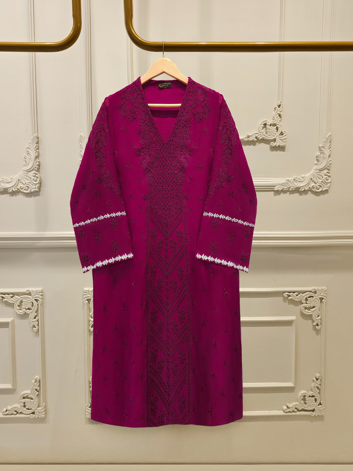 2 Piece - Pure Embroidered Cotton Net Suit S113206