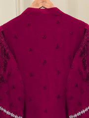 2 Piece - Pure Embroidered Cotton Net Suit S113206